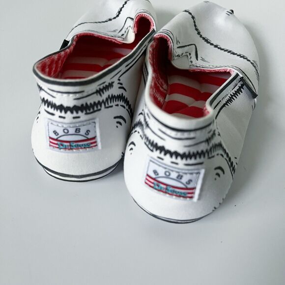 Bobs Skechers Plush Dr. Suess Canvas White Black Memory Foam Shoes Sneakers 10 - Picture 10 of 16